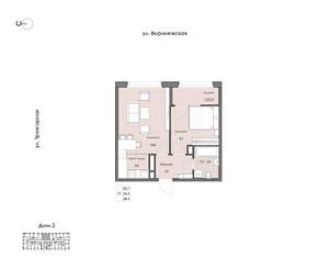 1-к квартира, вторичка, 38м2, 11/16 этаж