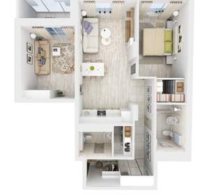 2-к квартира, вторичка, 79м2, 22/24 этаж