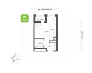 1-к квартира, вторичка, 29м2, 8/20 этаж