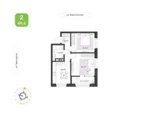 2-к квартира, вторичка, 50м2, 10/16 этаж