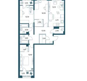 4-к квартира, вторичка, 101м2, 11/15 этаж
