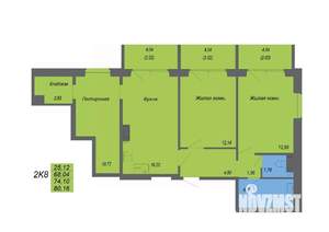 2-к квартира, строящийся дом, 80м2, 5/10 этаж