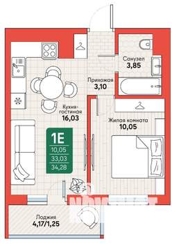 1-к квартира, вторичка, 34м2, 5/12 этаж