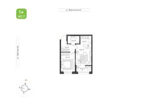 1-к квартира, вторичка, 41м2, 2/9 этаж
