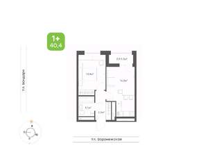 1-к квартира, вторичка, 40м2, 9/20 этаж