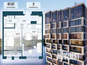 2-к квартира, вторичка, 48м2, 13/17 этаж