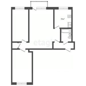 3-к квартира, вторичка, 58м2, 4/5 этаж