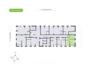 2-к квартира, вторичка, 51м2, 1/20 этаж