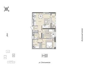 2-к квартира, вторичка, 65м2, 18/24 этаж