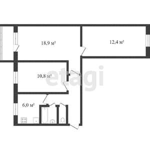 3-к квартира, вторичка, 59м2, 5/5 этаж