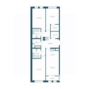 4-к квартира, строящийся дом, 95м2, 11/15 этаж