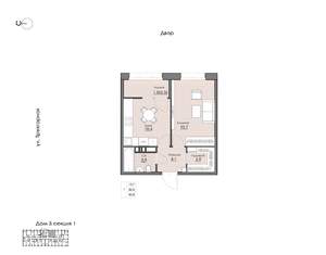 1-к квартира, вторичка, 34м2, 14/16 этаж