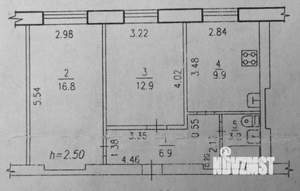 2-к квартира, вторичка, 50м2, 3/5 этаж