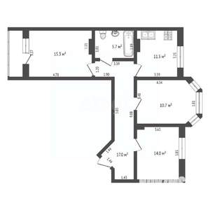 3-к квартира, вторичка, 80м2, 5/16 этаж