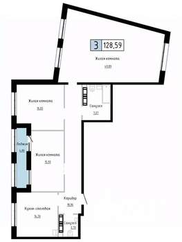 3-к квартира, вторичка, 129м2, 10/20 этаж