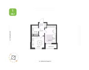1-к квартира, вторичка, 38м2, 19/21 этаж