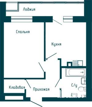 1-к квартира, строящийся дом, 46м2, 8/16 этаж