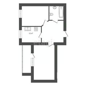 2-к квартира, вторичка, 55м2, 6/10 этаж