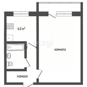 1-к квартира, вторичка, 29м2, 2/5 этаж