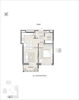 1-к квартира, вторичка, 44м2, 7/7 этаж