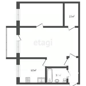 2-к квартира, вторичка, 53м2, 8/9 этаж