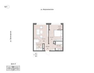 1-к квартира, вторичка, 38м2, 8/16 этаж