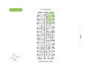 2-к квартира, вторичка, 58м2, 3/16 этаж
