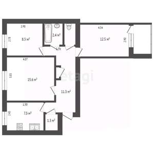 3-к квартира, вторичка, 61м2, 2/9 этаж