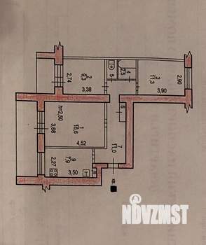 3-к квартира, вторичка, 61м2, 2/9 этаж