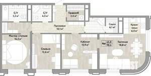 4-к квартира, вторичка, 99м2, 14/21 этаж