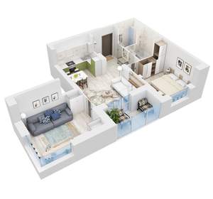 2-к квартира, вторичка, 60м2, 23/24 этаж