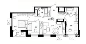 4-к квартира, строящийся дом, 71м2, 1/17 этаж