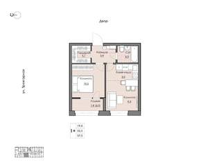 1-к квартира, вторичка, 37м2, 2/9 этаж