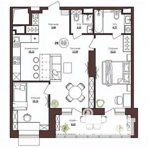2-к квартира, вторичка, 71м2, 2/23 этаж