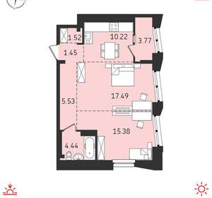 2-к квартира, вторичка, 60м2, 16/19 этаж