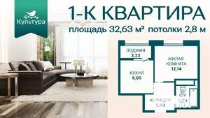 1-к квартира, вторичка, 33м2, 20/20 этаж
