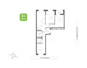 3-к квартира, вторичка, 81м2, 8/9 этаж