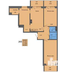 2-к квартира, строящийся дом, 84м2, 3/10 этаж