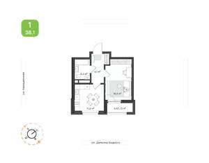 1-к квартира, вторичка, 40м2, 18/21 этаж