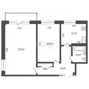 2-к квартира, вторичка, 44м2, 2/5 этаж