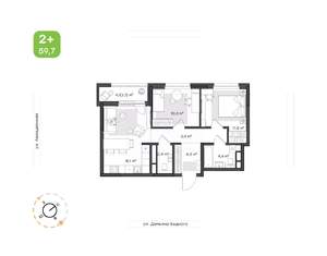 2-к квартира, вторичка, 62м2, 19/21 этаж
