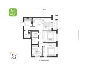 3-к квартира, вторичка, 85м2, 8/24 этаж