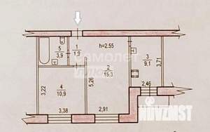 2-к квартира, вторичка, 41м2, 9/9 этаж