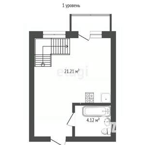 Студия квартира, вторичка, 25м2, 3/3 этаж