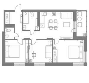 3-к квартира, вторичка, 75м2, 20/24 этаж
