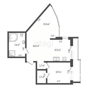 3-к квартира, вторичка, 113м2, 13/25 этаж