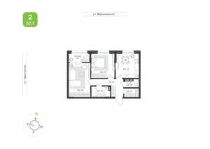 2-к квартира, вторичка, 58м2, 7/9 этаж
