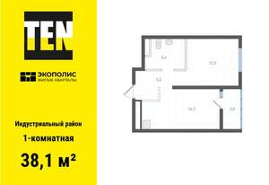 1-к квартира, вторичка, 38м2, 5/25 этаж