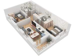 2-к квартира, вторичка, 64м2, 6/9 этаж