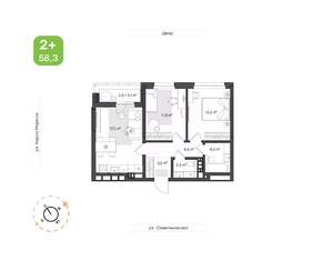 2-к квартира, вторичка, 58м2, 3/7 этаж